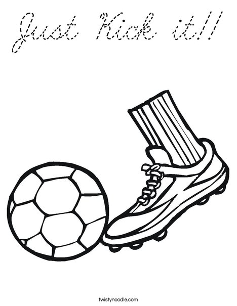 Cleat and Soccer Ball Coloring Page