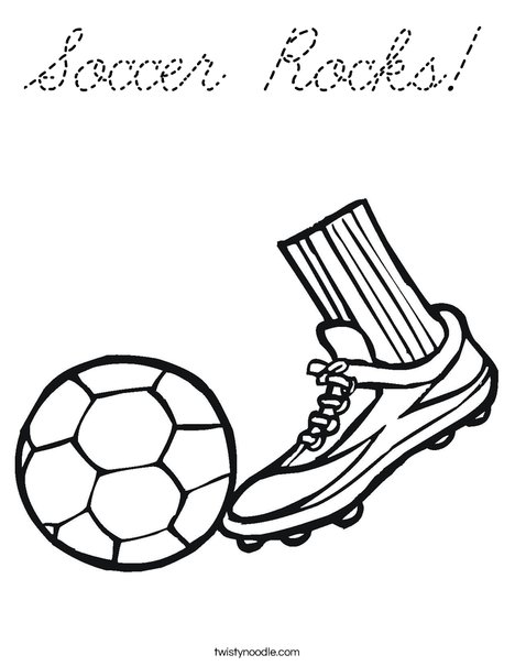 Cleat and Soccer Ball Coloring Page