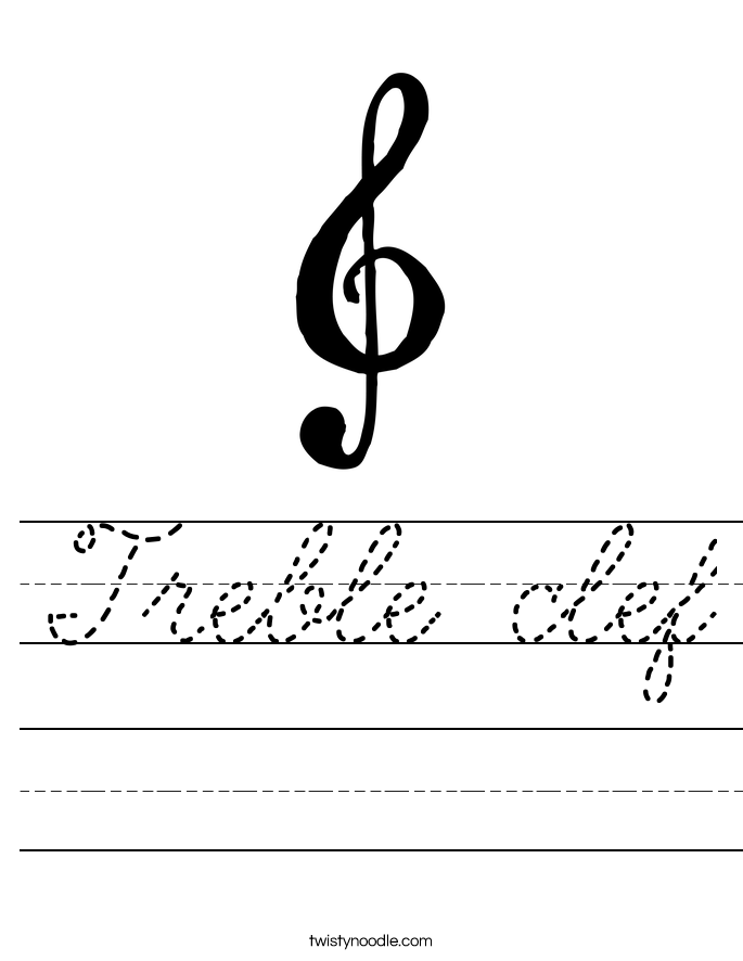 Treble clef Worksheet