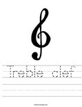 Treble clef Worksheet