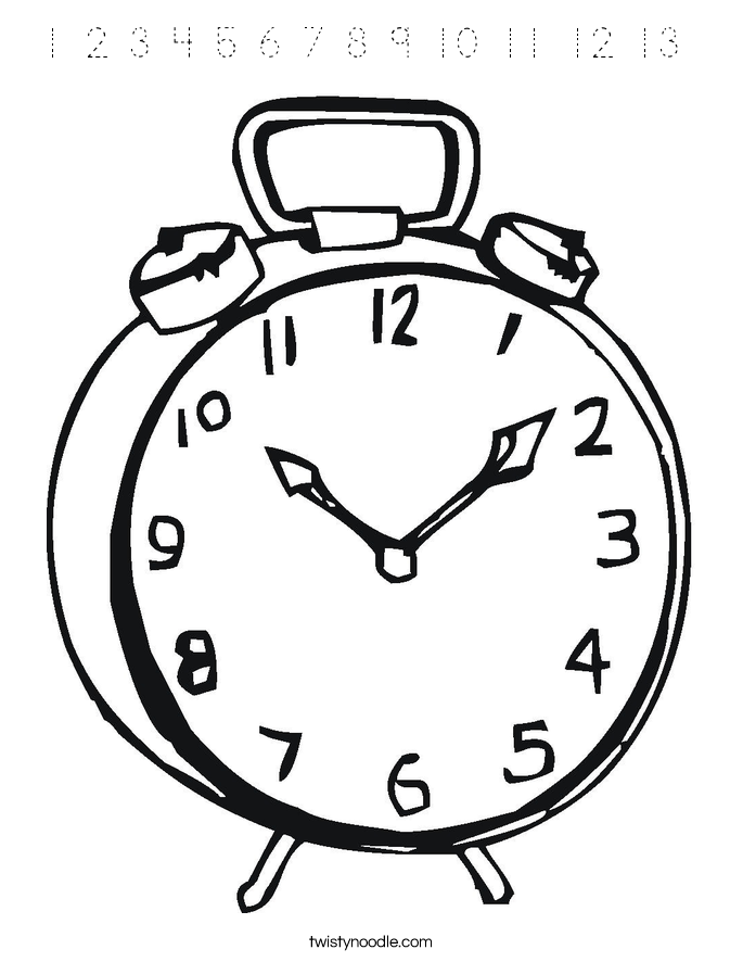 1 2 3 4 5 6 7 8 9 10 11 12 13  Coloring Page