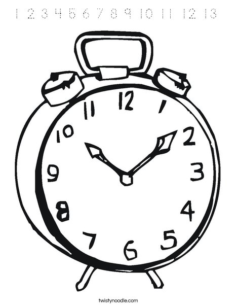 Alarm Clock Coloring Page