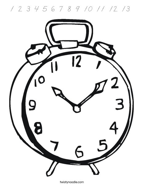 Alarm Clock Coloring Page