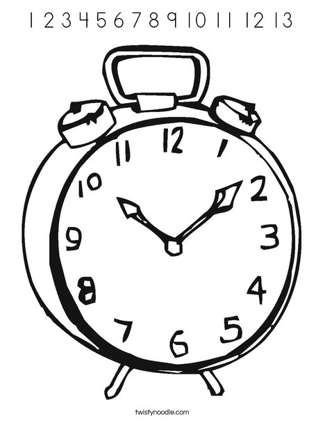 Alarm Clock Coloring Page
