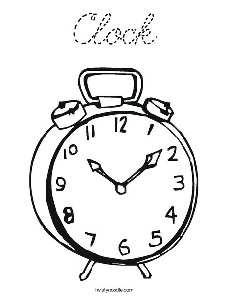 Alarm Clock Coloring Page