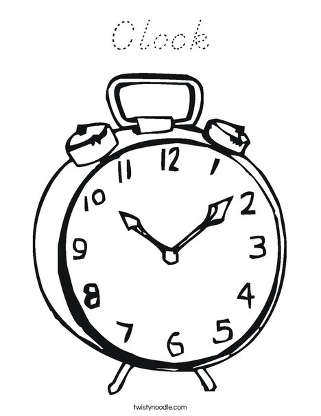 Alarm Clock Coloring Page
