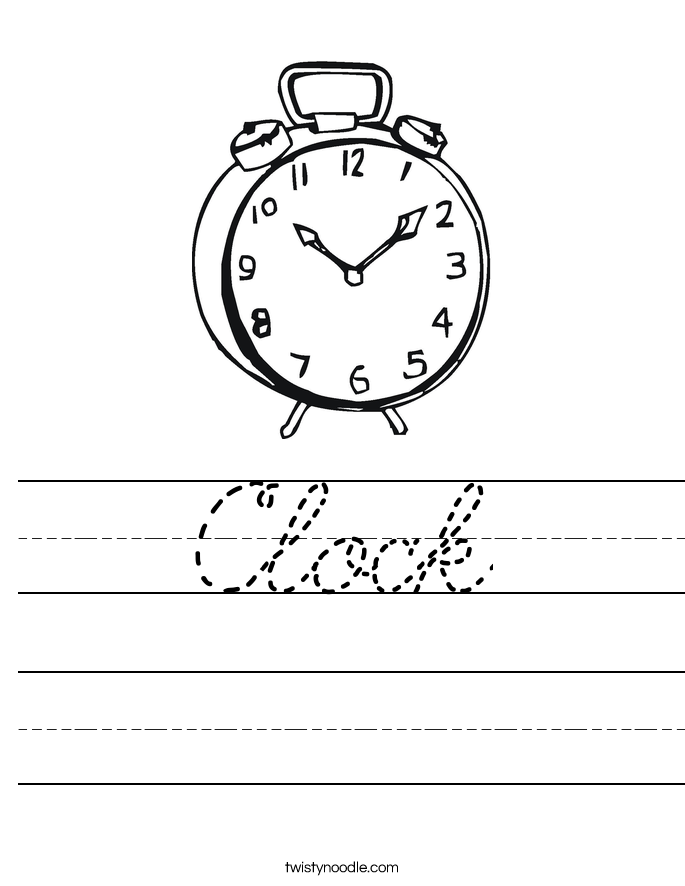 Clock Worksheet