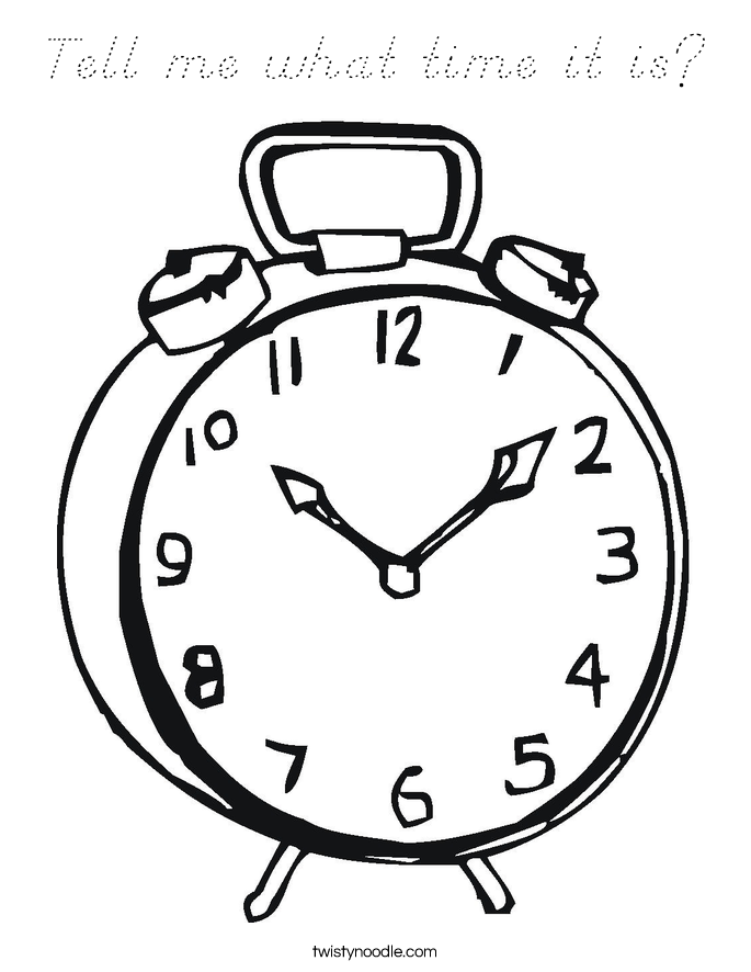 Tell me what time it is? Coloring Page