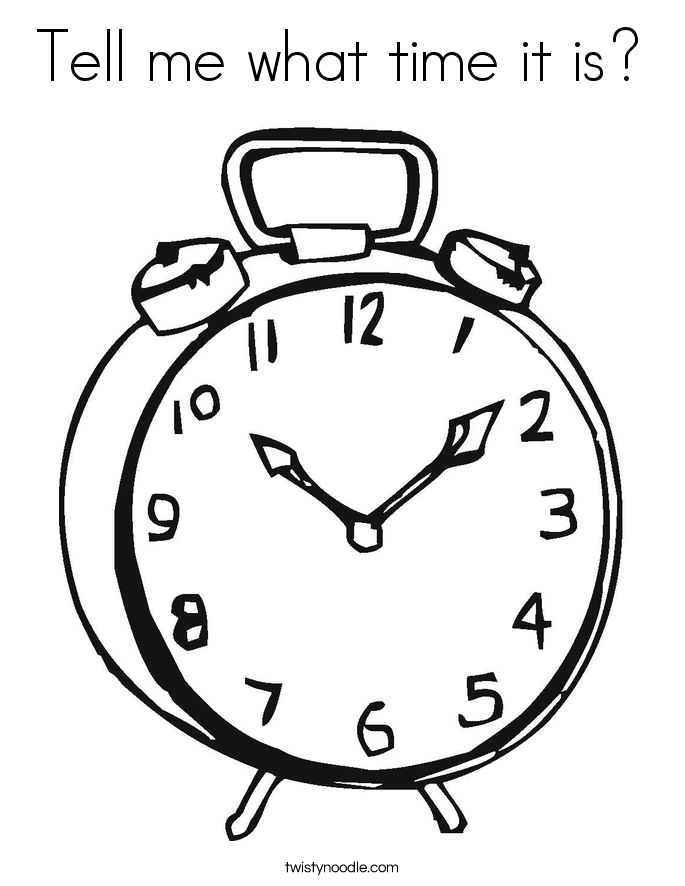 Tell me what time it is? Coloring Page