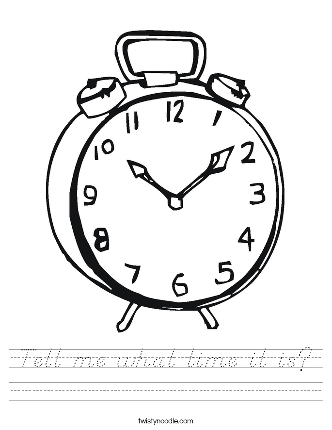 Tell me what time it is? Worksheet