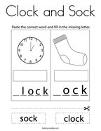 Clock and Sock Coloring Page