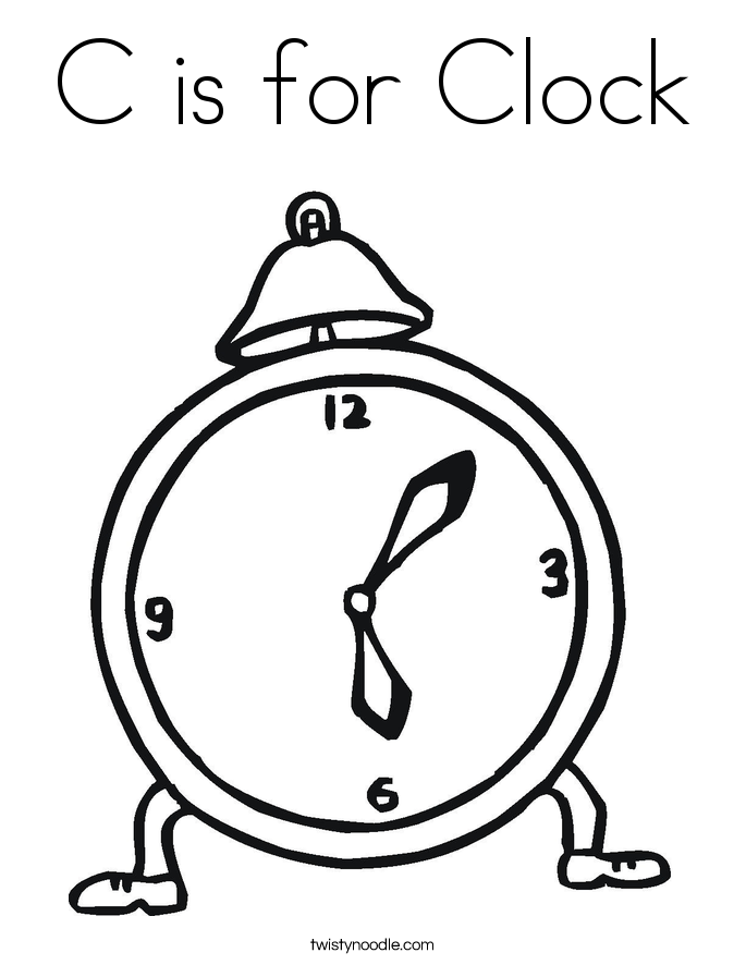 C is for Clock Coloring Page