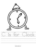 C is for Clock Worksheet