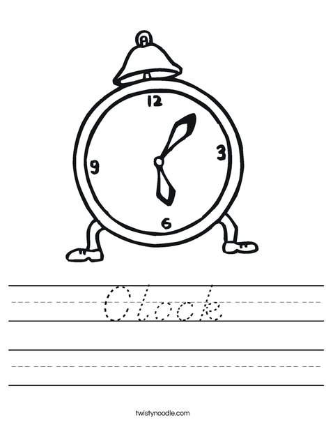 clock worksheet dnealian twisty noodle