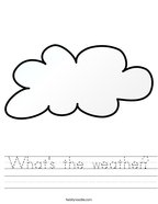 What's the weather Handwriting Sheet