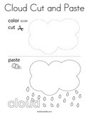 Cloud Cut and Paste Coloring Page