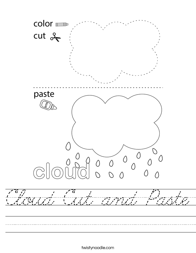 Cloud Cut and Paste Worksheet