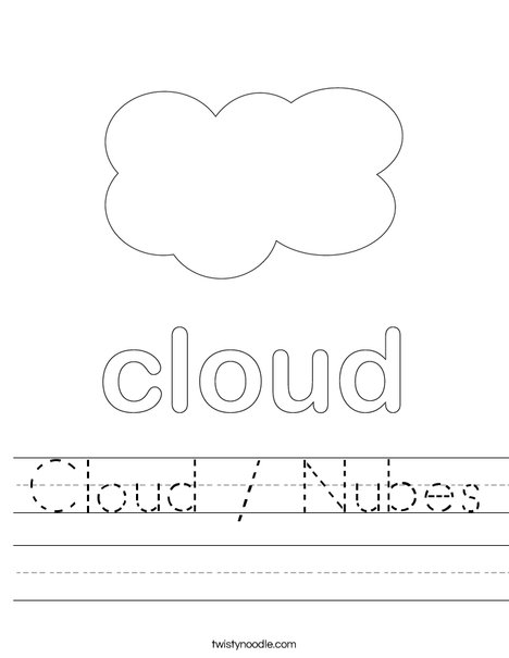 Cloud / Nubes Worksheet - Twisty Noodle