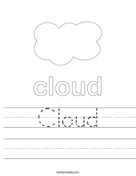 Cloud Worksheet Twisty Noodle Cloud Worksheet Twisty Noodle