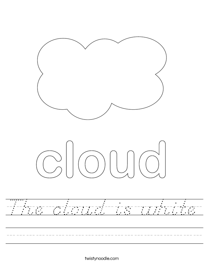 The cloud is white Worksheet