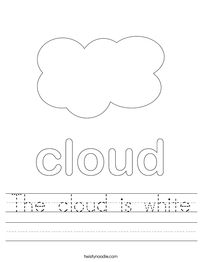 The cloud is white Worksheet