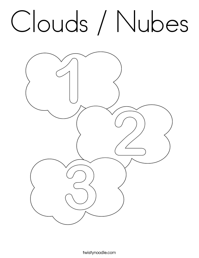 Clouds / Nubes Coloring Page