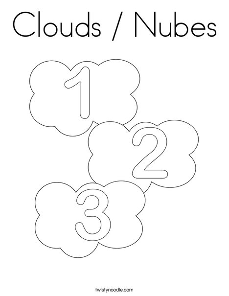 Three Clouds Coloring Page
