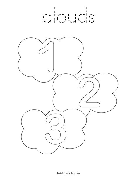 Three Clouds Coloring Page