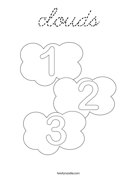Three Clouds Coloring Page