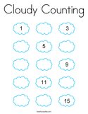 Cloudy Counting Coloring Page