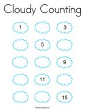 Cloudy Counting Coloring Page