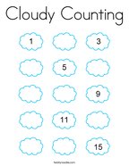 Cloudy Counting Coloring Page