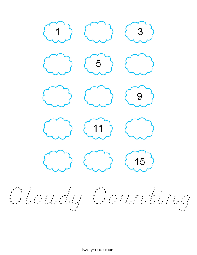 Cloudy Counting Worksheet