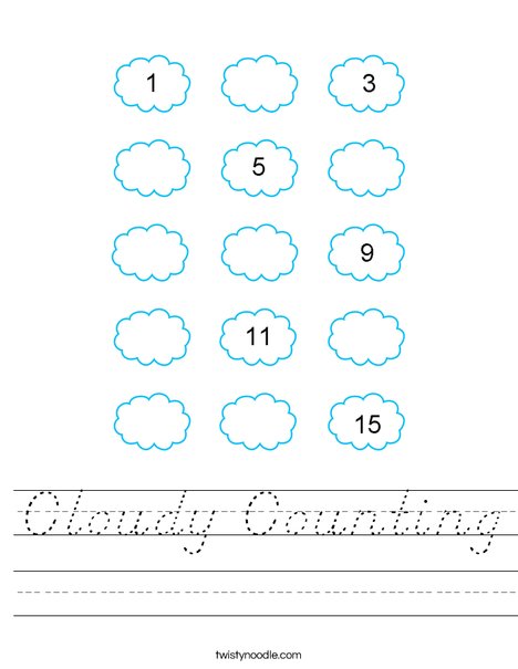 Cloudy Counting Worksheet