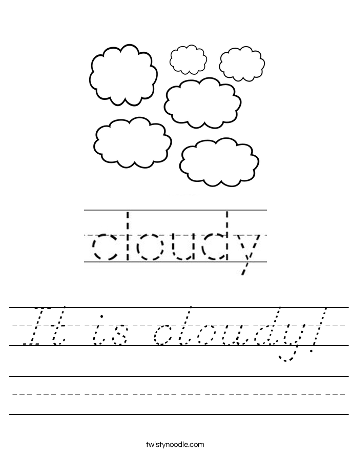 It is cloudy! Worksheet