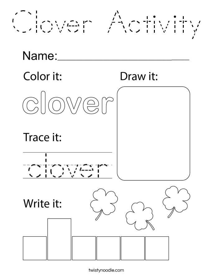 Clover Activity Coloring Page