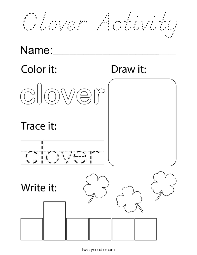 Clover Activity Coloring Page