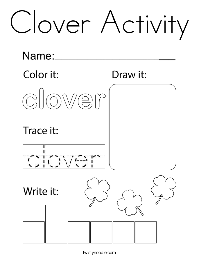 Clover Activity Coloring Page