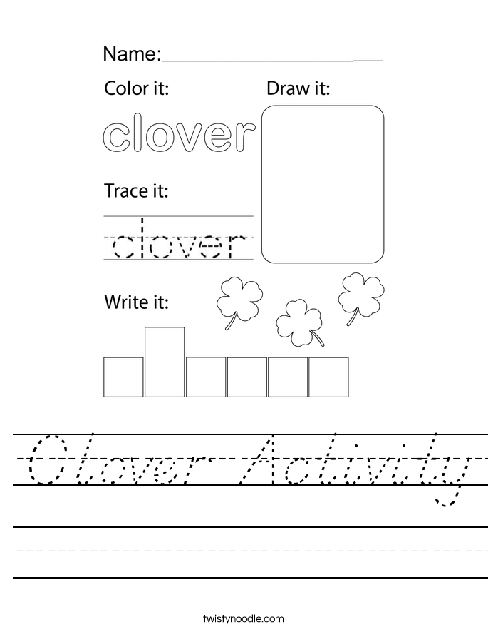 Clover Activity Worksheet