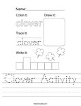 Clover Activity Worksheet