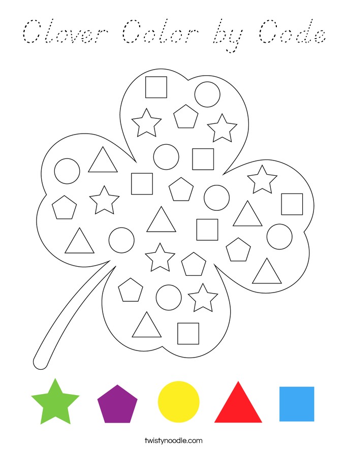 Clover Color by Code Coloring Page