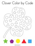 Clover Color by Code Coloring Page