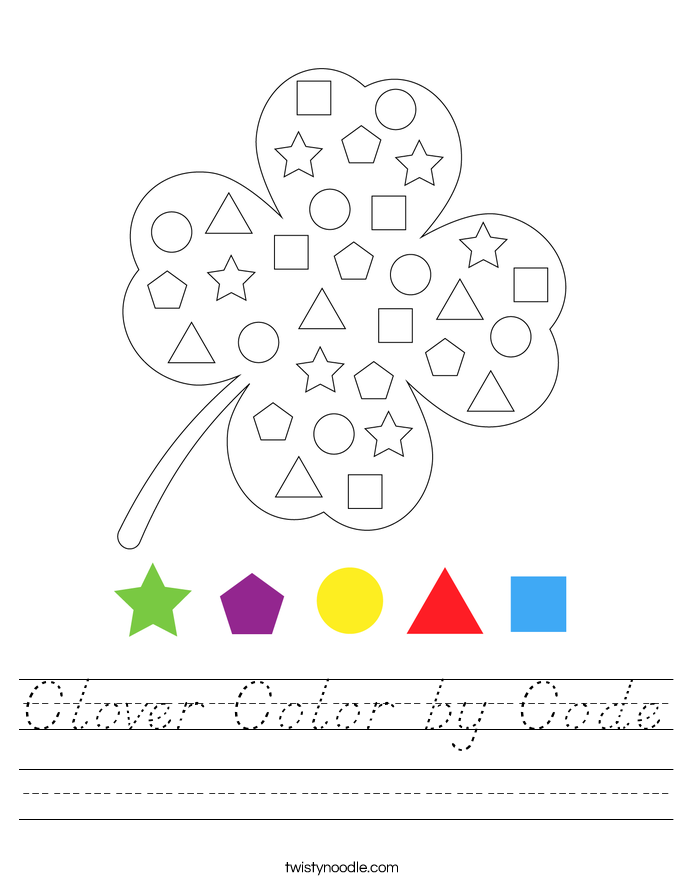 Clover Color by Code Worksheet