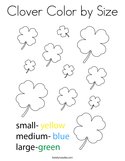 Clover Color by Size Coloring Page