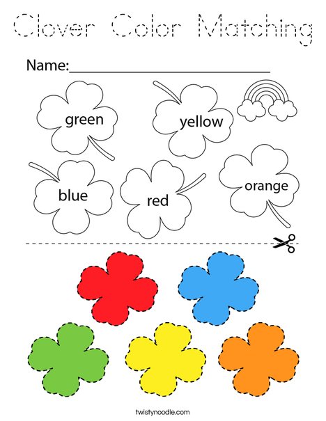 Clover Color Matching Coloring Page