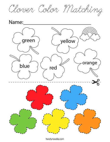Clover Color Matching Coloring Page