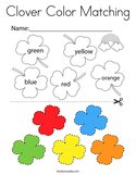Clover Color Matching Coloring Page