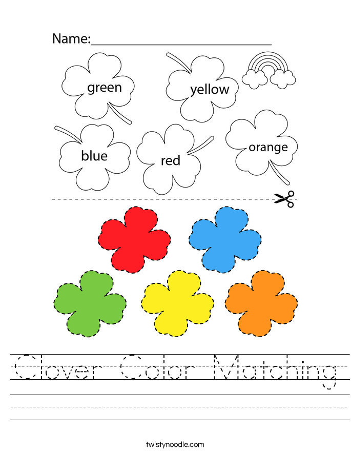 Clover Color Matching Worksheet