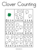 Clover Counting Coloring Page