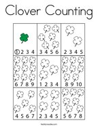 Clover Counting Coloring Page